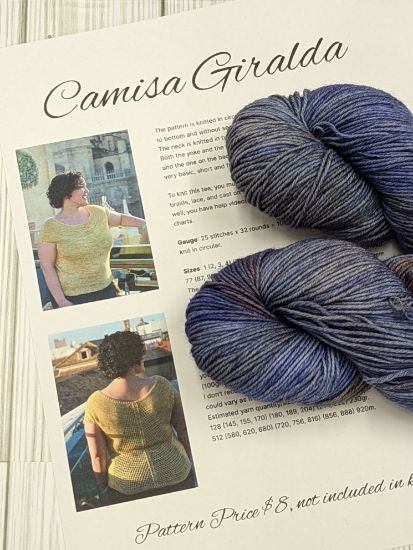 Picture of Camisa Giralda top with Dream Fibers Everlasting sock yarn